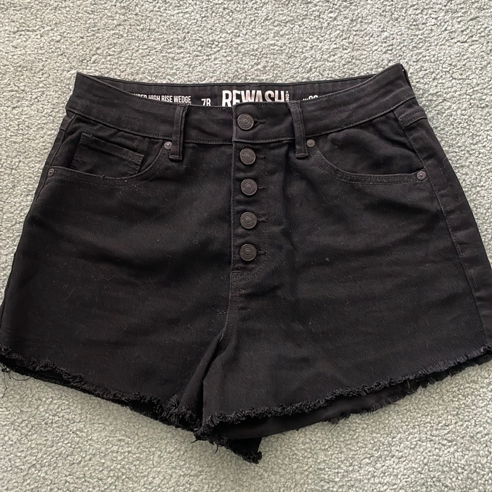 Black Rewash Denim shorts